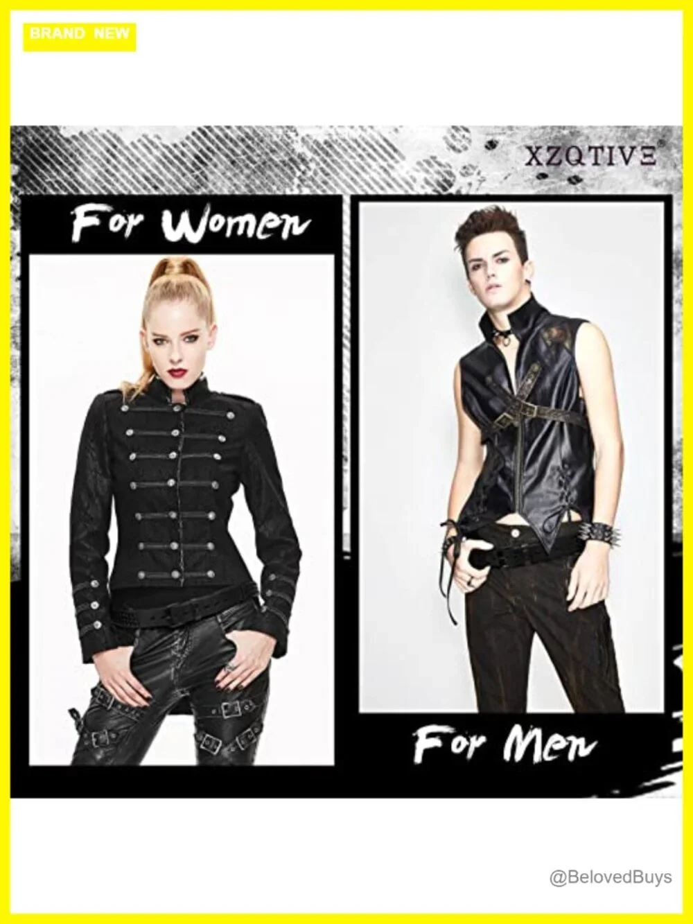 Punk Studded Belt Gothic Rivet Faux Leather Belt for Women Men